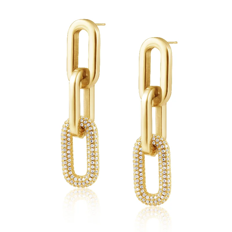dainty silver hamsa bracelet Jenna Pave Earrings - Gold
