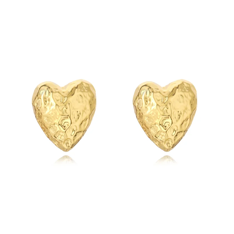 classic gemstone stud earrings Corinne Heart Studs