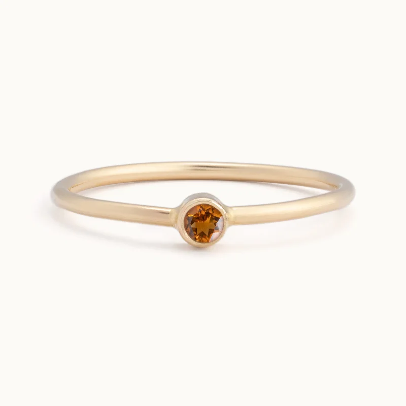 Custom Citrine Birthstone Stacking Ring | 10K Yellow Gold