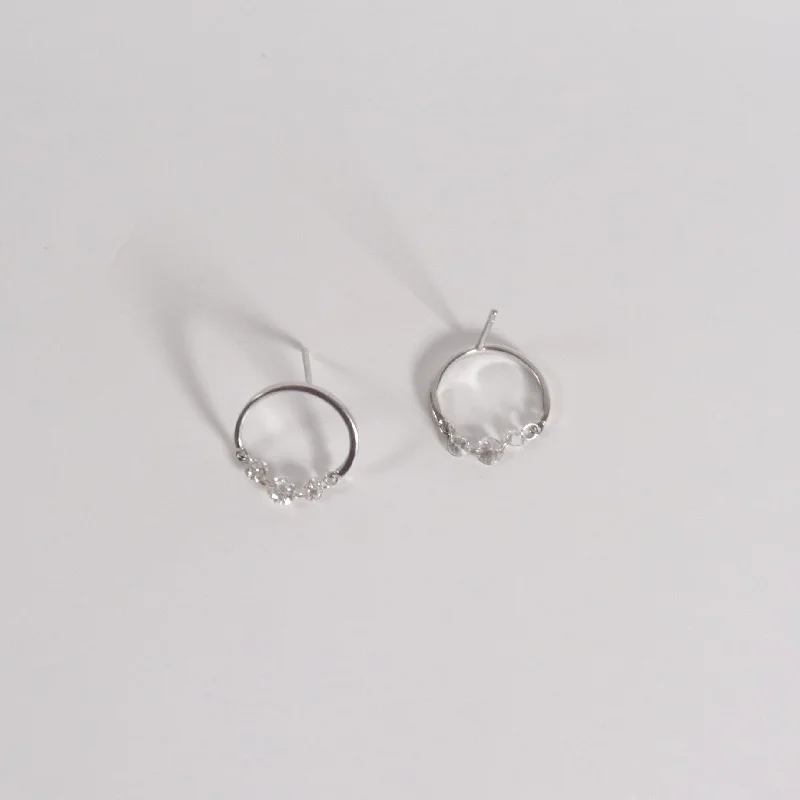 gold moonstone cocktail ring Dashing Diamonds Half Chain Earrings