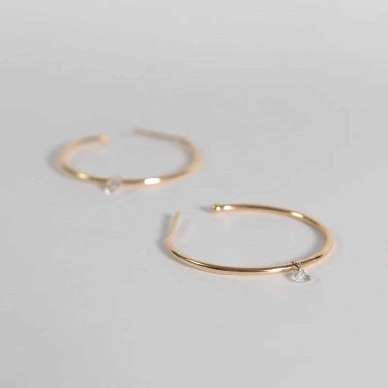 custom zodiac sign ring Dashing Diamonds Medium Hoop Earrings