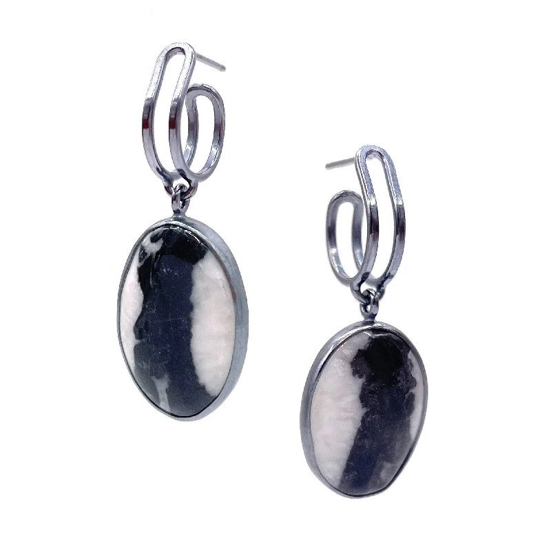 celestial sunburst ring gold Dendritic Agate Hoops