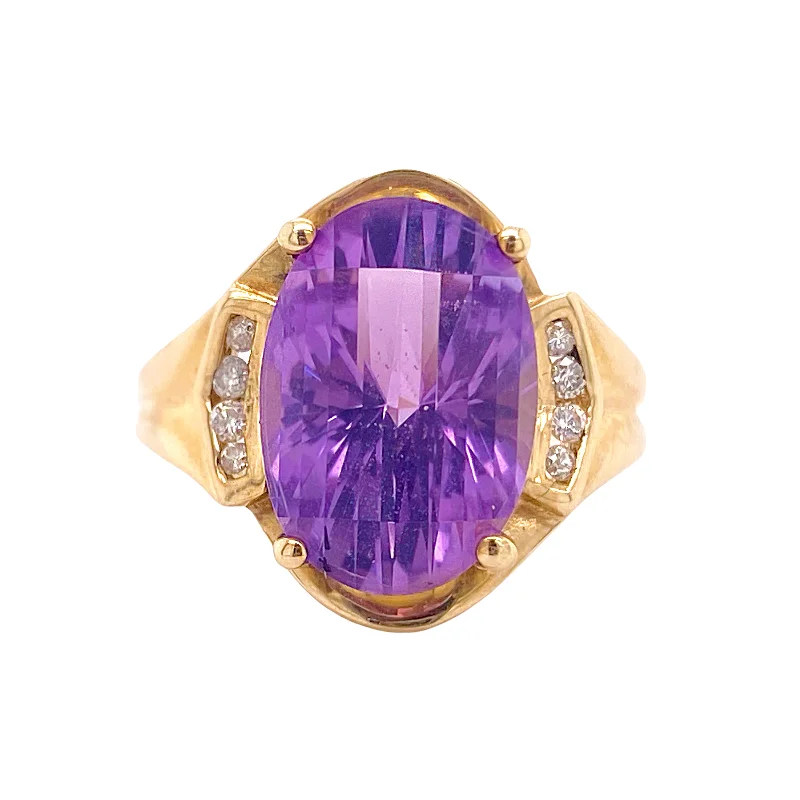 genuine amber pendant necklace Estate Diamond Amethyst Ring