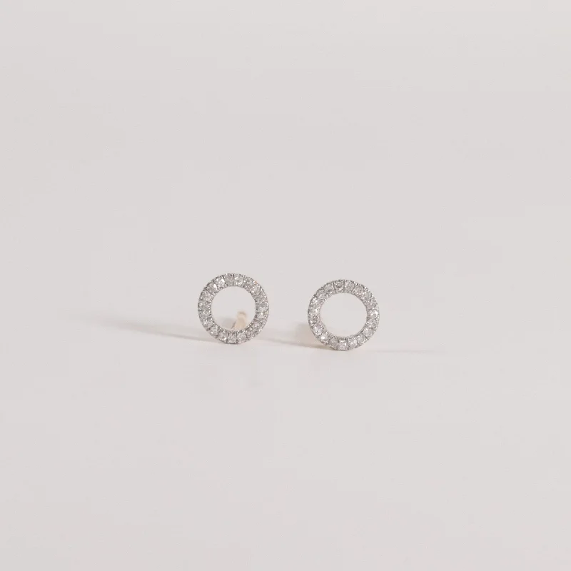 custom star sign necklace Diamond Circle Studs
