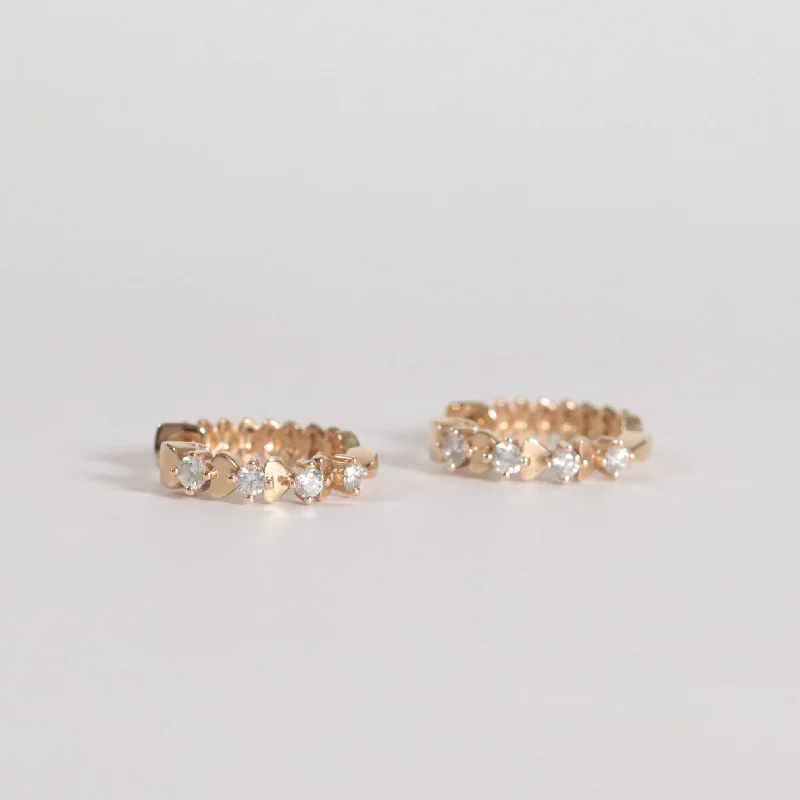 vintage gold engagement ring Diamond Ridge Hoops
