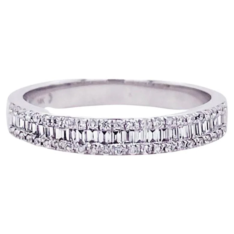 real diamond eternity band Baguette Diamond Stackable Band