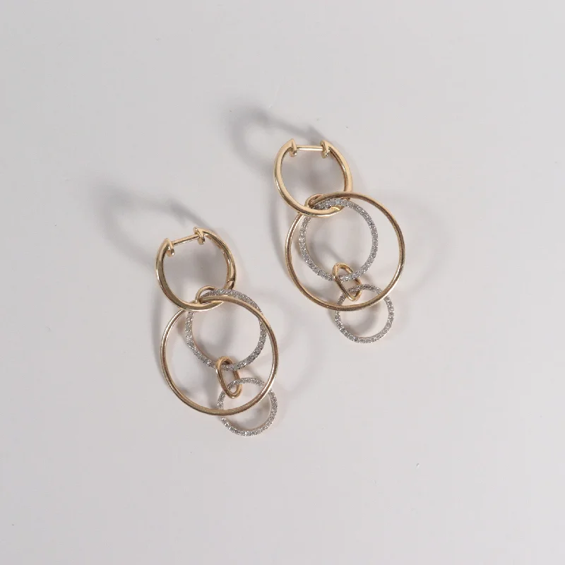 real opal engagement ring Diamond + Yellow Gold Drop Earrings