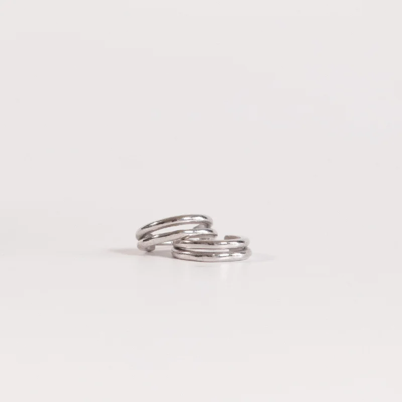 silver infinity symbol bracelet Double Huggie Hoop Earrings