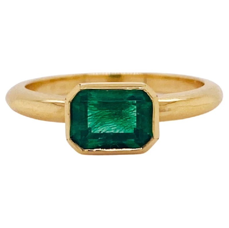 Chatham Emerald Bezel Ring