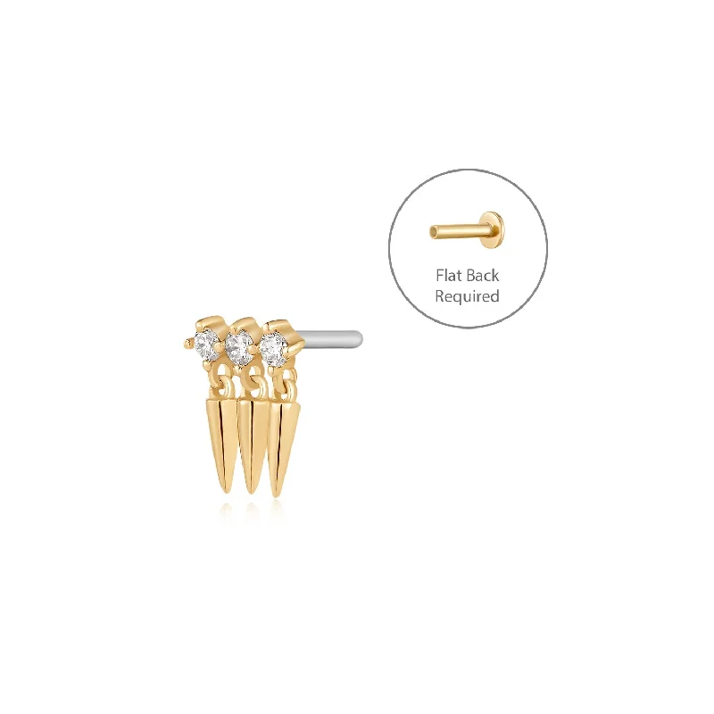 white gold necklace simple EMERSON - Flat Back Earring