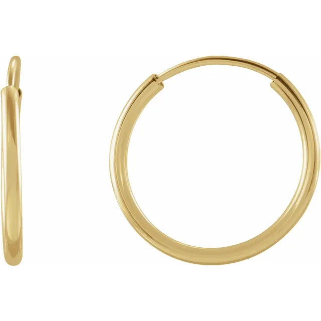 infinity couple’s ring matching set Endless Flexible Tube Hoop Earrings - 12mm