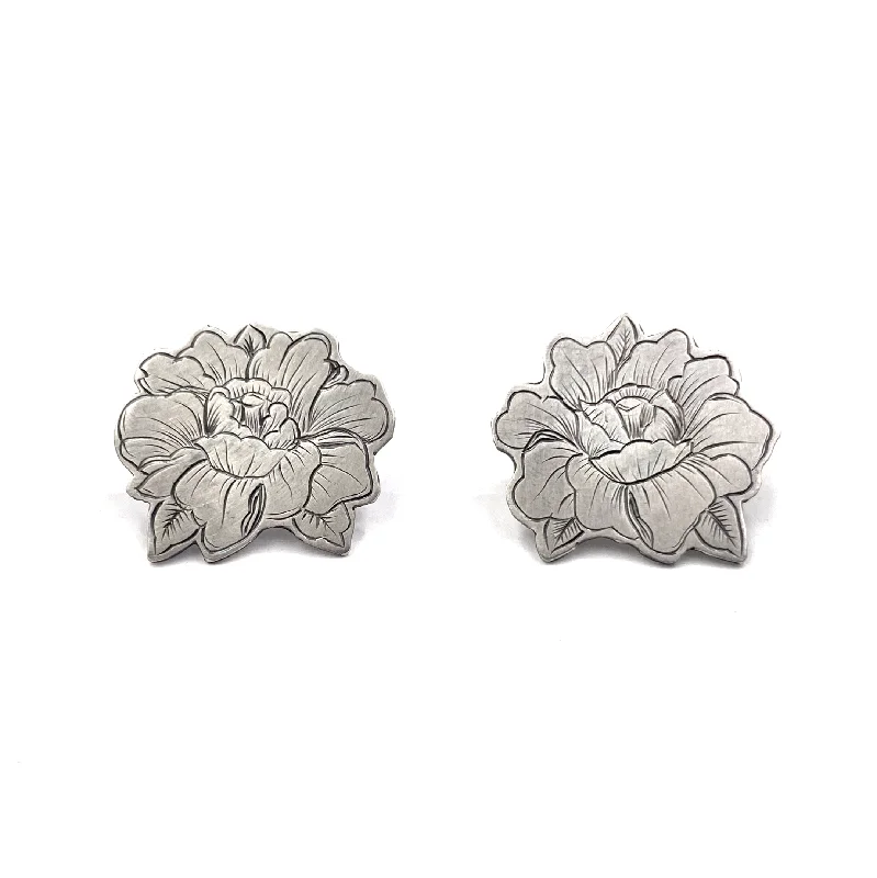 Engraved Rose Studs