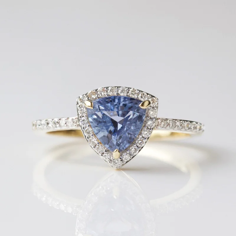 Exclusive Blue Sapphire and Diamond Ring - Size Small