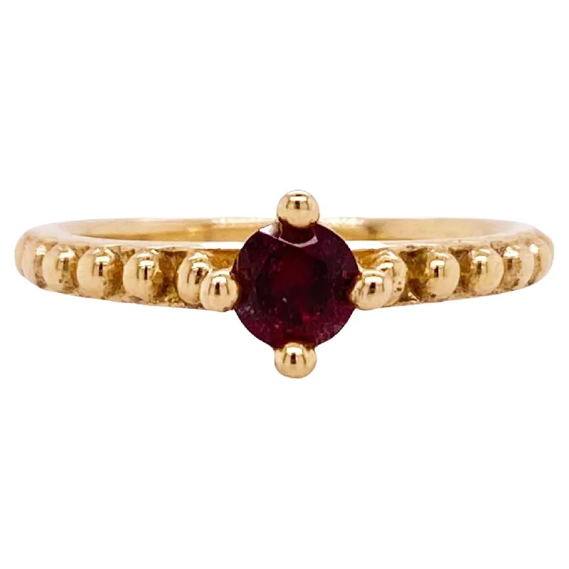 dainty chain bracelet layered Garnet Beaded Solitaire Ring