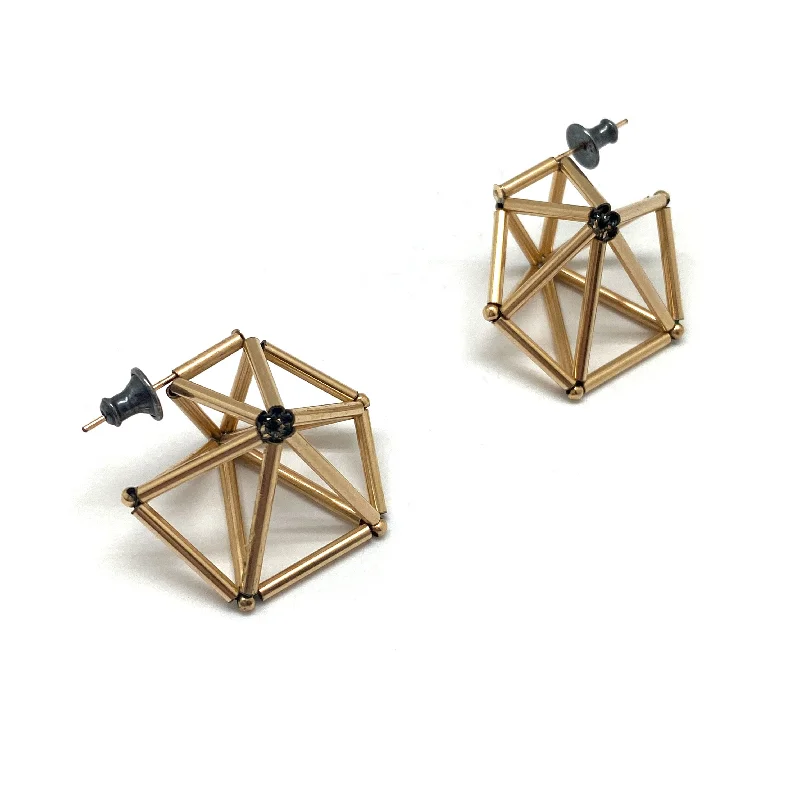 personalized gold bar necklace Geometric Gold Earrings