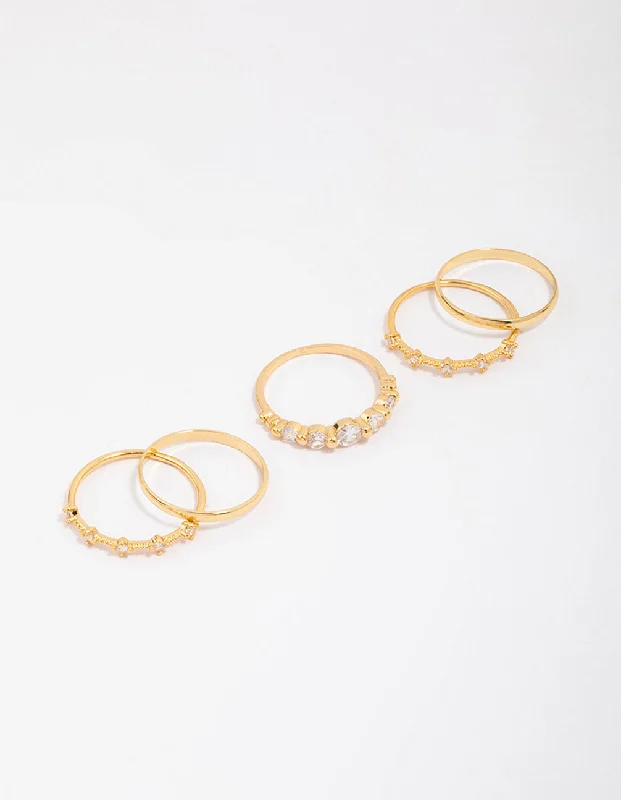 sterling silver toe ring set Gold Plated Dainty Cubic Zirconia Stacking Ring 5-Pack sterling silver toe ring set Gold Plated Dainty Cubic Zirconia Stacking Ring 5-Pack