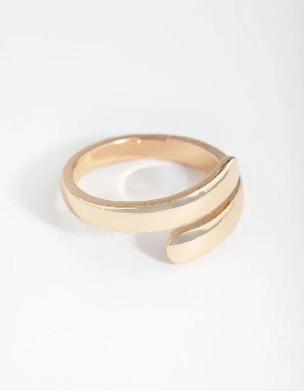 infinity loop ring rose gold Gold Smooth Wrap Ring