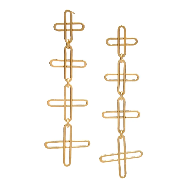 evil eye protection bracelet Gold Tiered Drop Earrings