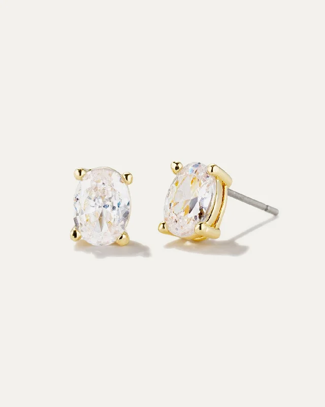 handcrafted raw crystal pendant Inheritance Oval Studs