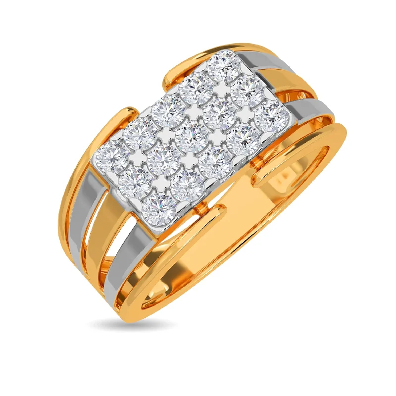 emerald-cut engagement ring halo Jonathan Ring For Men