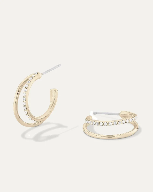 moonstone engagement ring boho Julie Double Hoops Gold