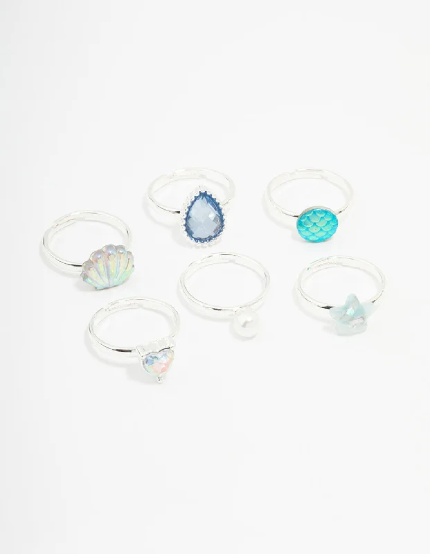 delicate chain necklace gold Kids Mermaid Ring Pack
