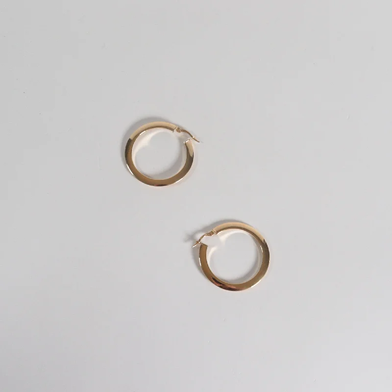 minimalist crystal quartz ring Knife Edge Hoops
