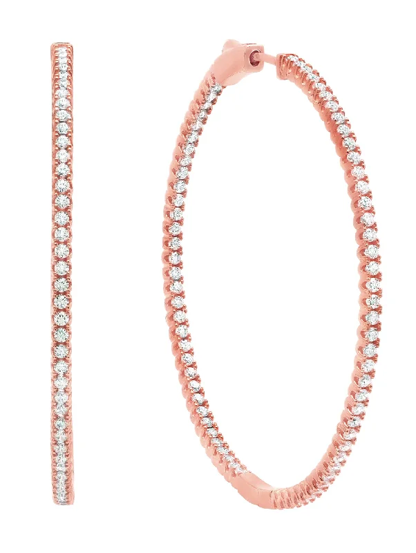 beaded wrap bracelet handmade Large Pave Hoop Earrings Finished in 18kt Rose Gold