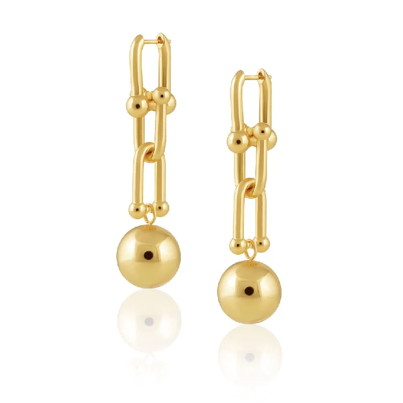 modern hexagon stud earrings Lydia Beaded Link Earrings