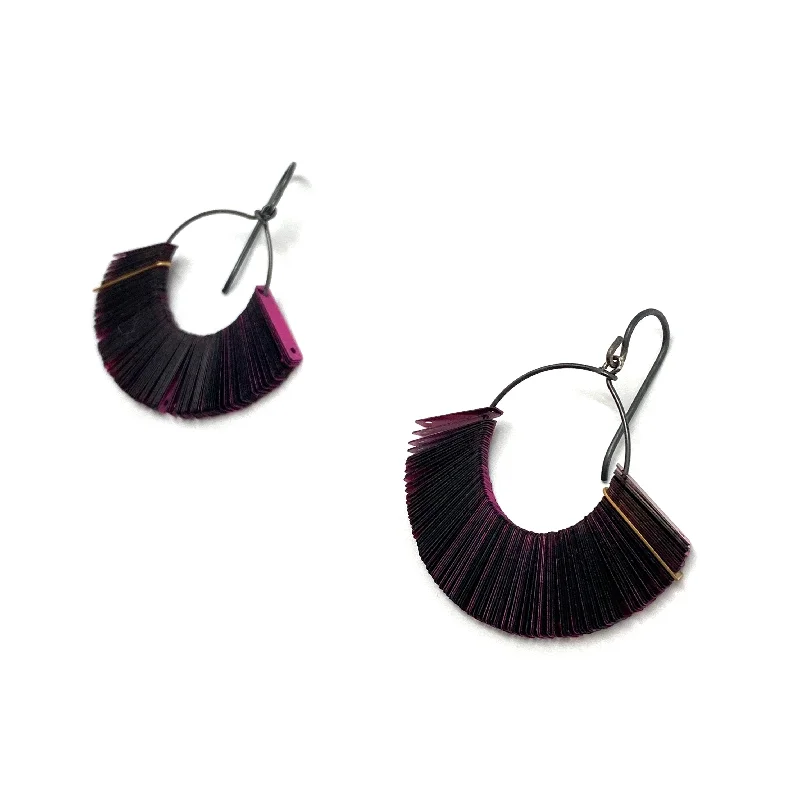 vintage cameo brooch jewelry Magenta Tassel Sequin Earrings