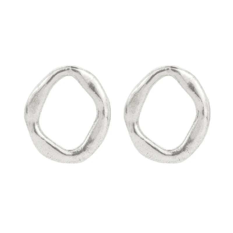 Maji Stud Earrings, Silver