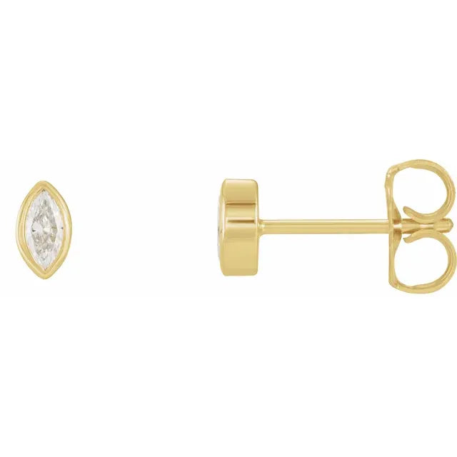 elegant drop earrings wedding Marquise Diamond Bezel Studs