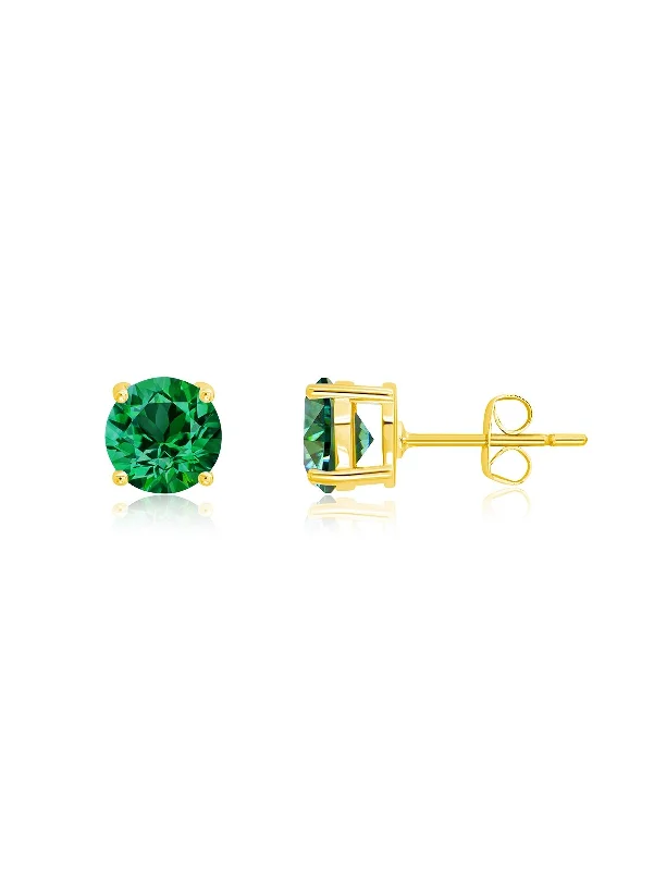simple turquoise stud earrings May Birthstone Stud Earrings Finished in 18kt Yellow Gold simple turquoise stud earrings May Birthstone Stud Earrings Finished in 18kt Yellow Gold