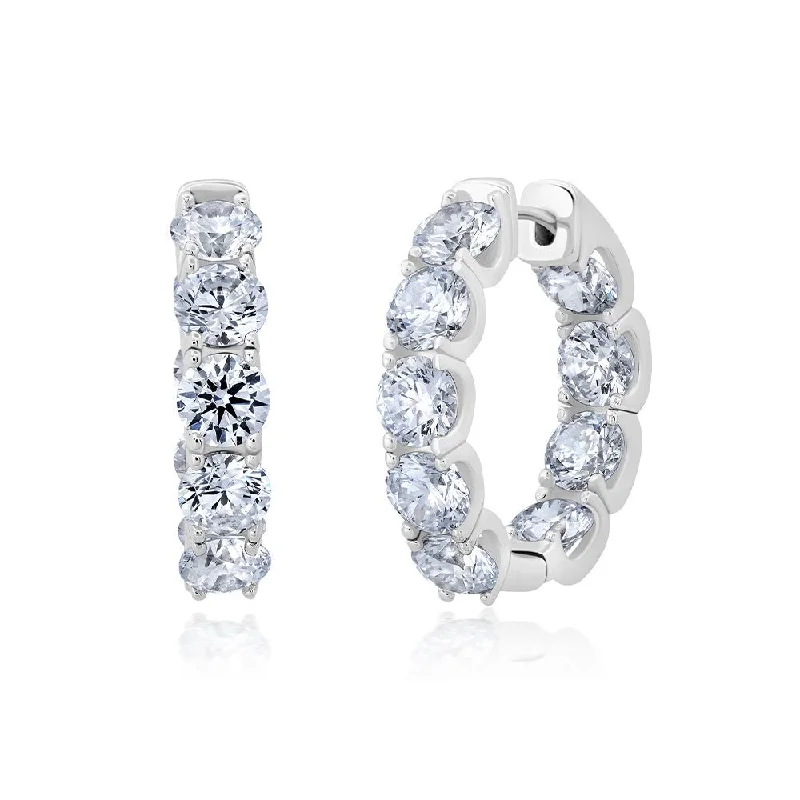 personalized silver cuff bracelet Medium Brilliant Round Hoop Earrings