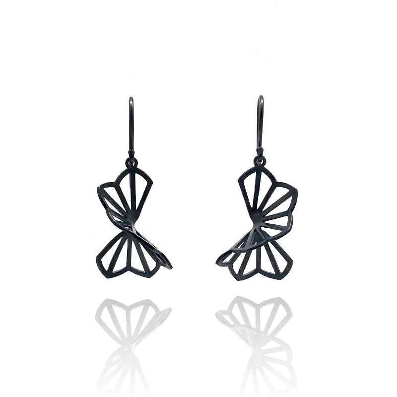minimalist black diamond studs Medium Hyacinth Fold Earrings