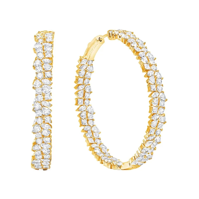 luxury diamond eternity ring Multi Cluster Large Hoop Earrings Finished in Yellow Gold luxury diamond eternity ring Multi Cluster Large Hoop Earrings Finished in Yellow Gold