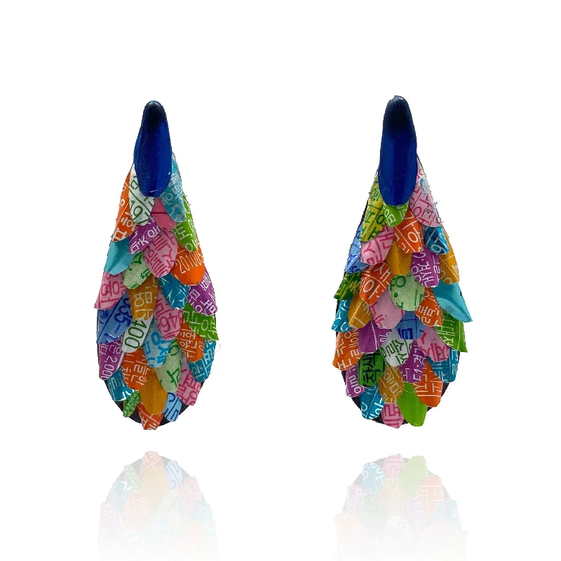 solid gold cartilage hoop Multicolor Aluminum Tear Drop Post Earrings
