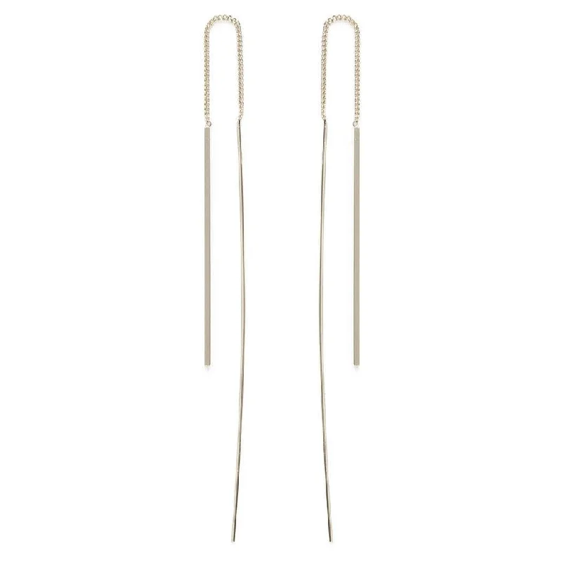 Sterling Silver Needle and Thread Earrings