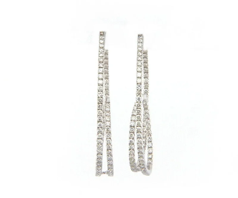 New 2.01ctw Diamond Continuous Swirl Hoop Earrings in 14K