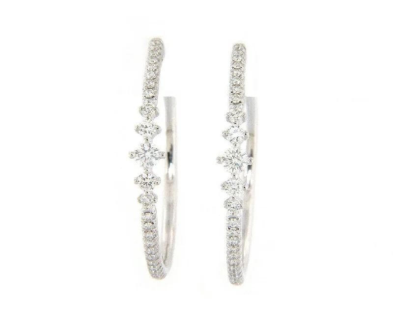 New Gabriel & Co. 0.80ctw Diamond Hoop Earrings in 14K