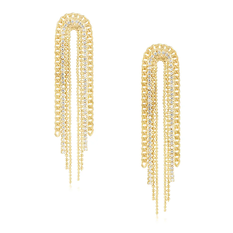 minimalist threader earrings gold Noelle Drop Earring