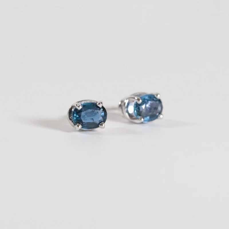silver rope chain men 'Nola' Yogo Sapphire Studs - 1.00 CTW
