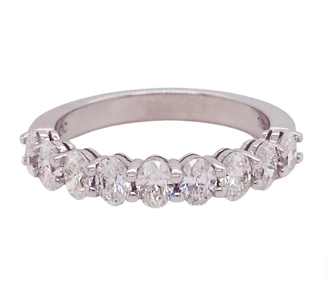 Oval Shaped Diamond Half Eternity Band