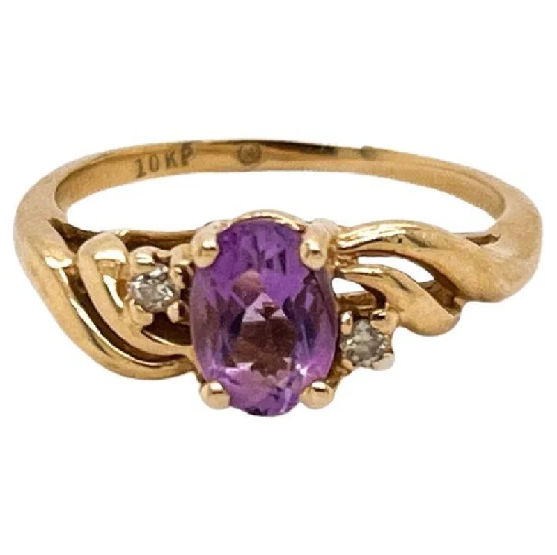 Oval Swirl Amethyst Ring