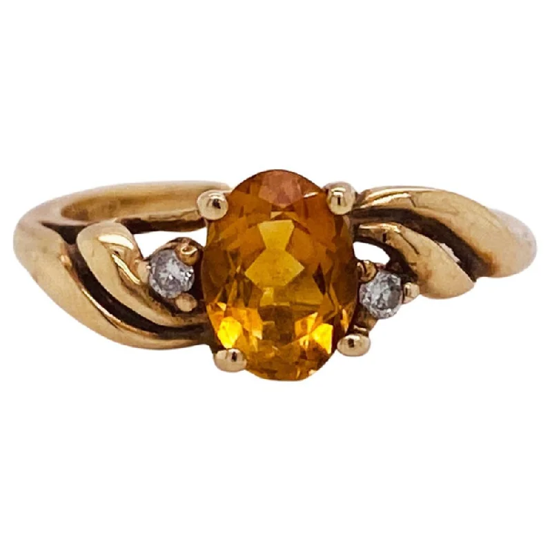 Oval Swirl Citrine Ring