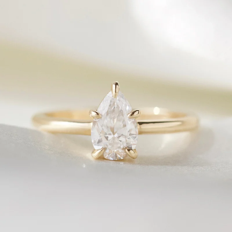 Isla Pear Solitaire Diamond Ring