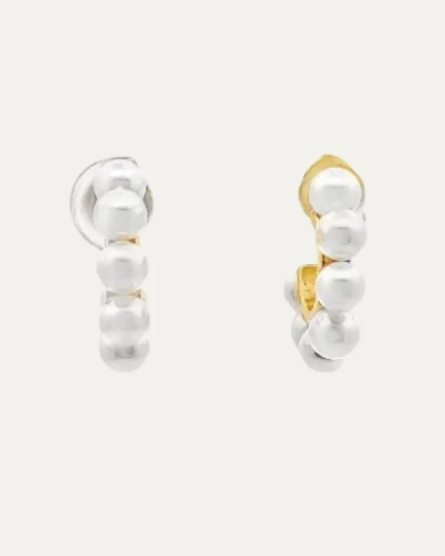 dainty snake ring gold Pearl Hoop Earring