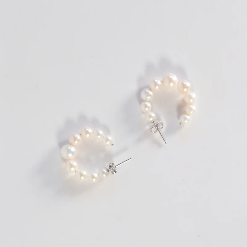 star-shaped cartilage stud earrings Pearl Hoop Earrings