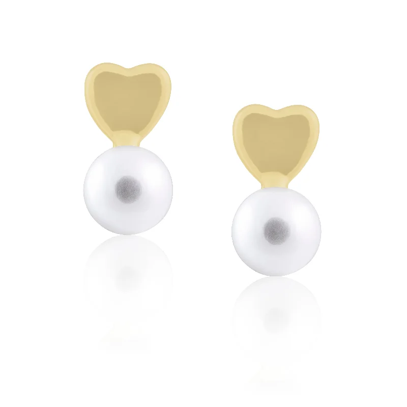 real tourmaline birthstone ring Pearly Heart Studs