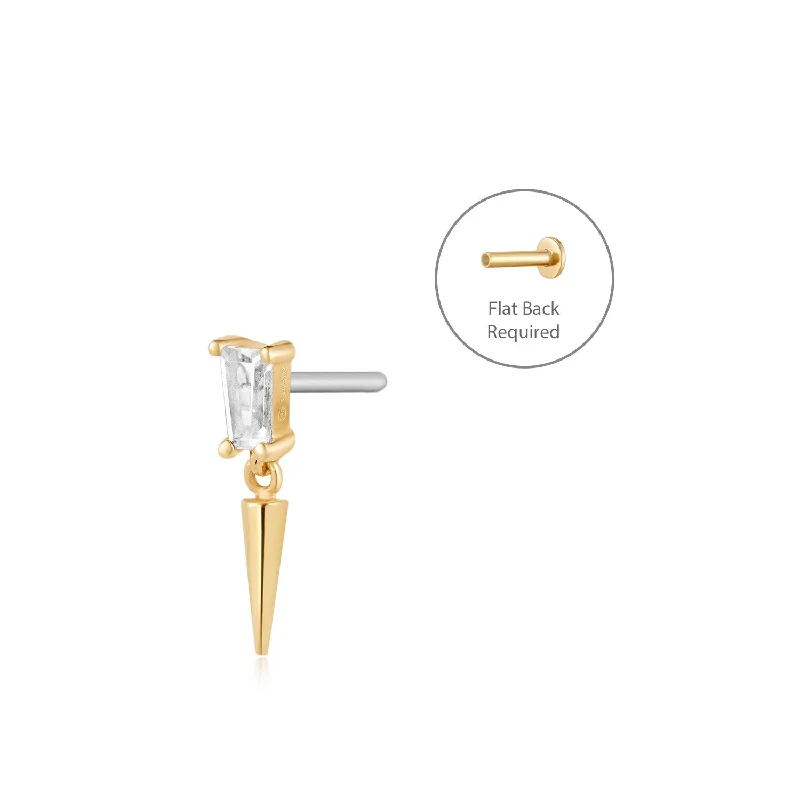 luxury emerald ring platinum PEYTON - Flat Back Earring